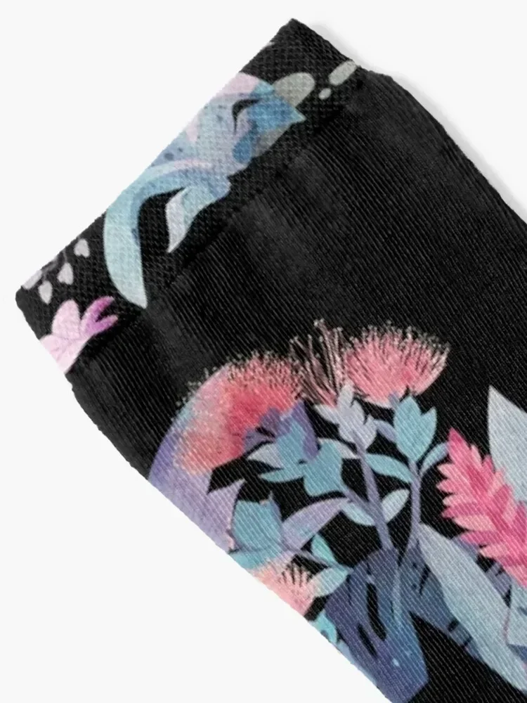 Popoki (Пастельный Черный Бархат) Носки с подогревом спортивные носки на Хэллоуин