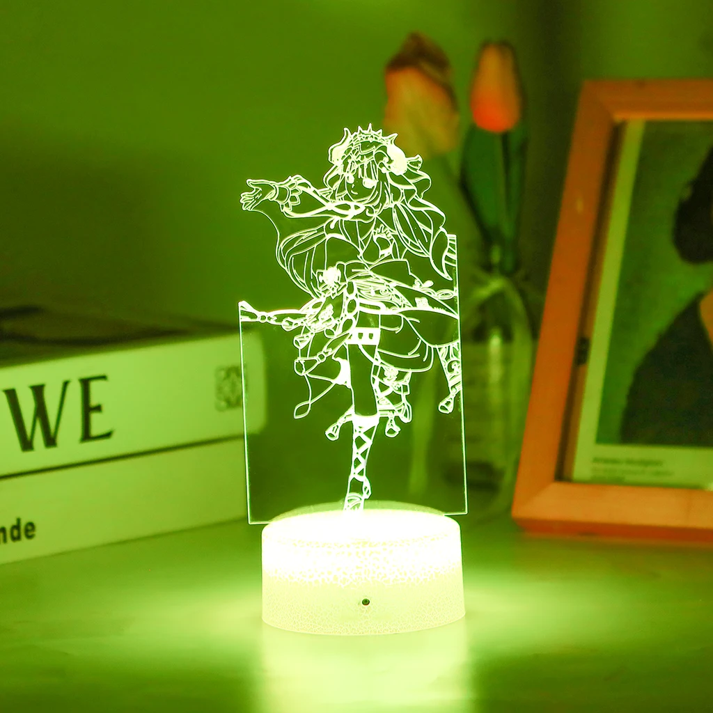 Raiden Shogun Genshin Impact Nilou 3D Led Night Lamp For Kids Anime Light Room Decor Base And Acrylic Board Are Sold Separately - купить по