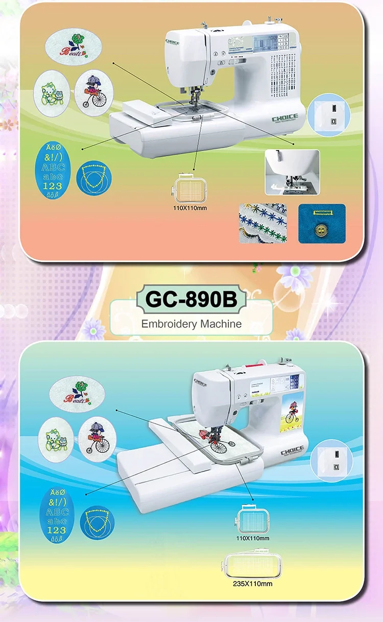 ROSEW GC-890 горячая распродажа бытовая компьютеризированная швейная машина