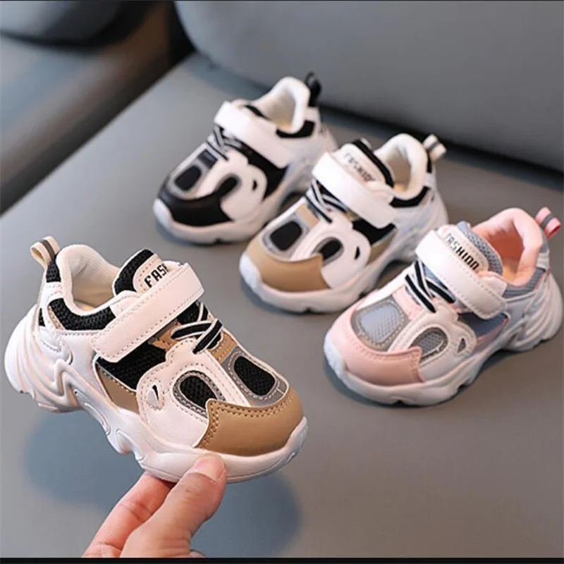 

Spring and Autumn boys girls mesh breathable sneakers non-slip casual shoes Fashion light sole outdoor baby toddler shoes 21-30