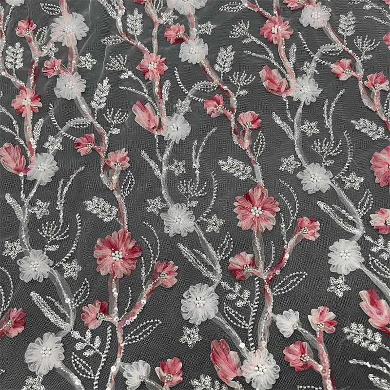 Фото 1 ярд, хит продаж, кружевная пластина с блестками, вышивка, ткань, свадебное платье, ткань Cheongsam и кружево №5