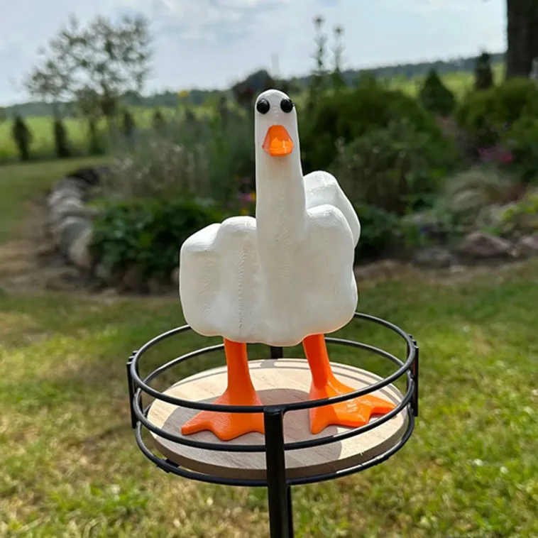 

Creative Middle Finger Duck Ornaments Cute Resin Crafts Spoof Duck You Parody Animal Carving Desktop Home Decorations New 2023