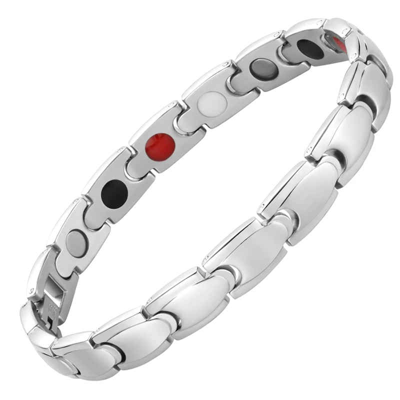 

Women's Titanium Steel Magnetic Germanium Bracelet for Arthritis Pain Relief Surgical Grade Steel Bracelets with Strong Magnets