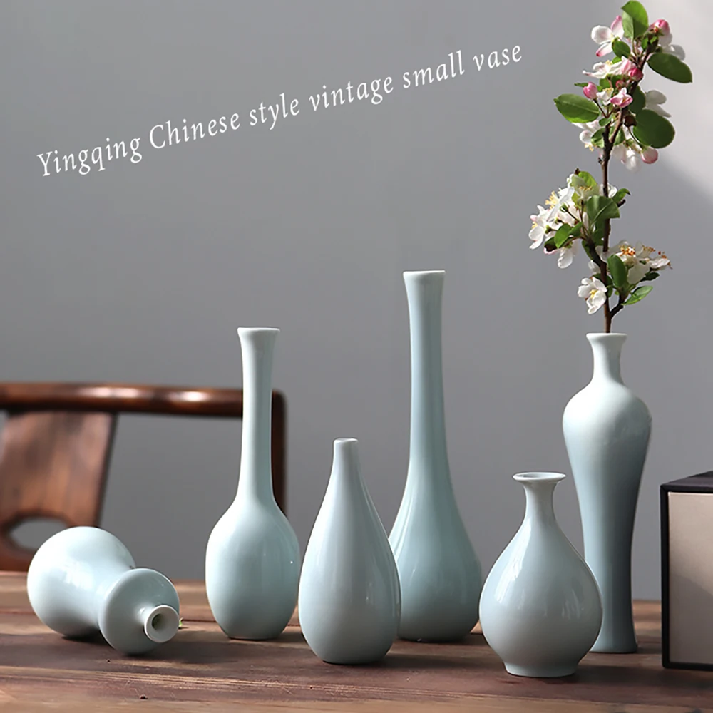 Yingqing Chinese Vintage Ceramic Vase Home Decoration Crafts Tabletop Ornament Simplicity Japanese-style Decoration