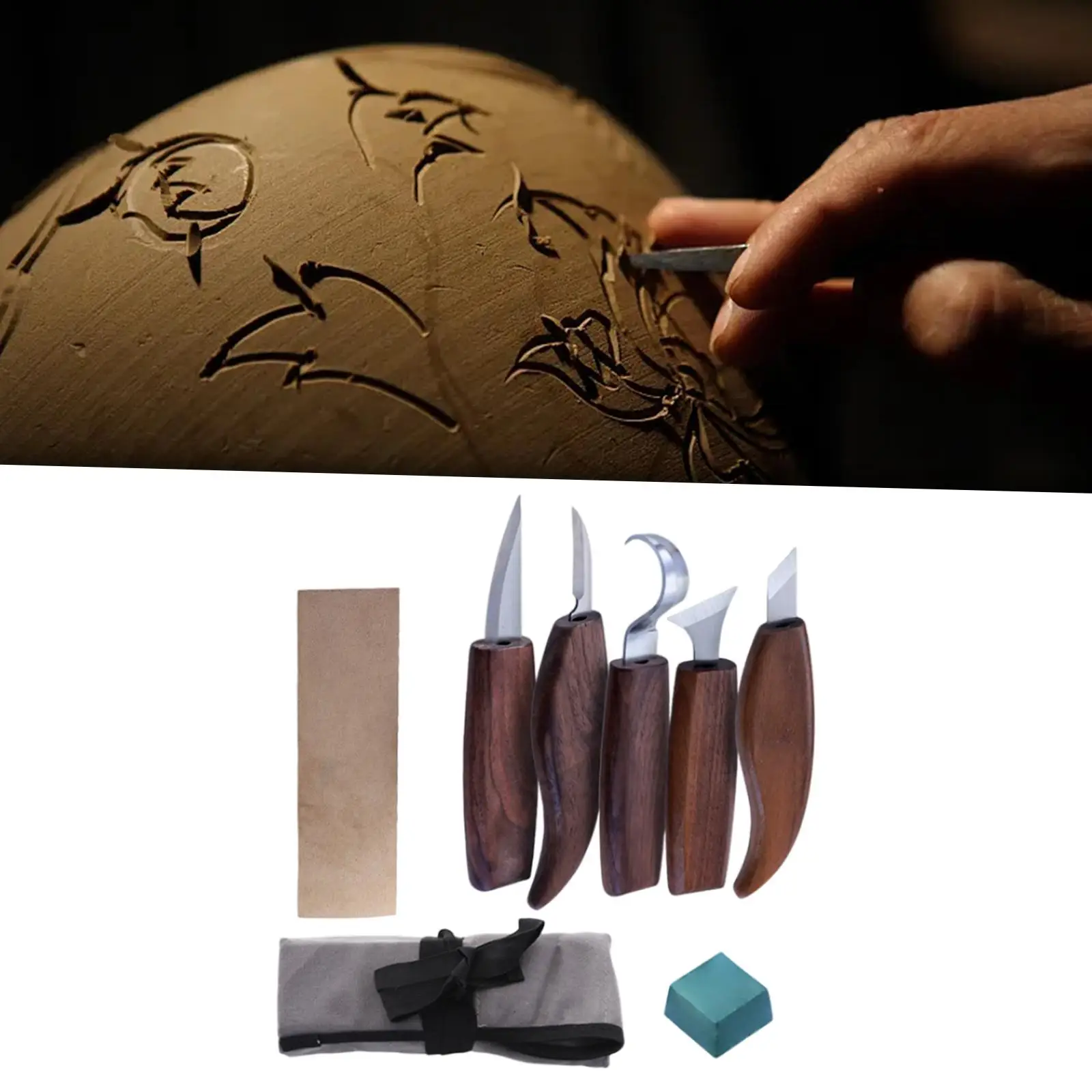

8x Wood Carving Tools Beginners Whittling Kits for Paper Carving Kids Adults