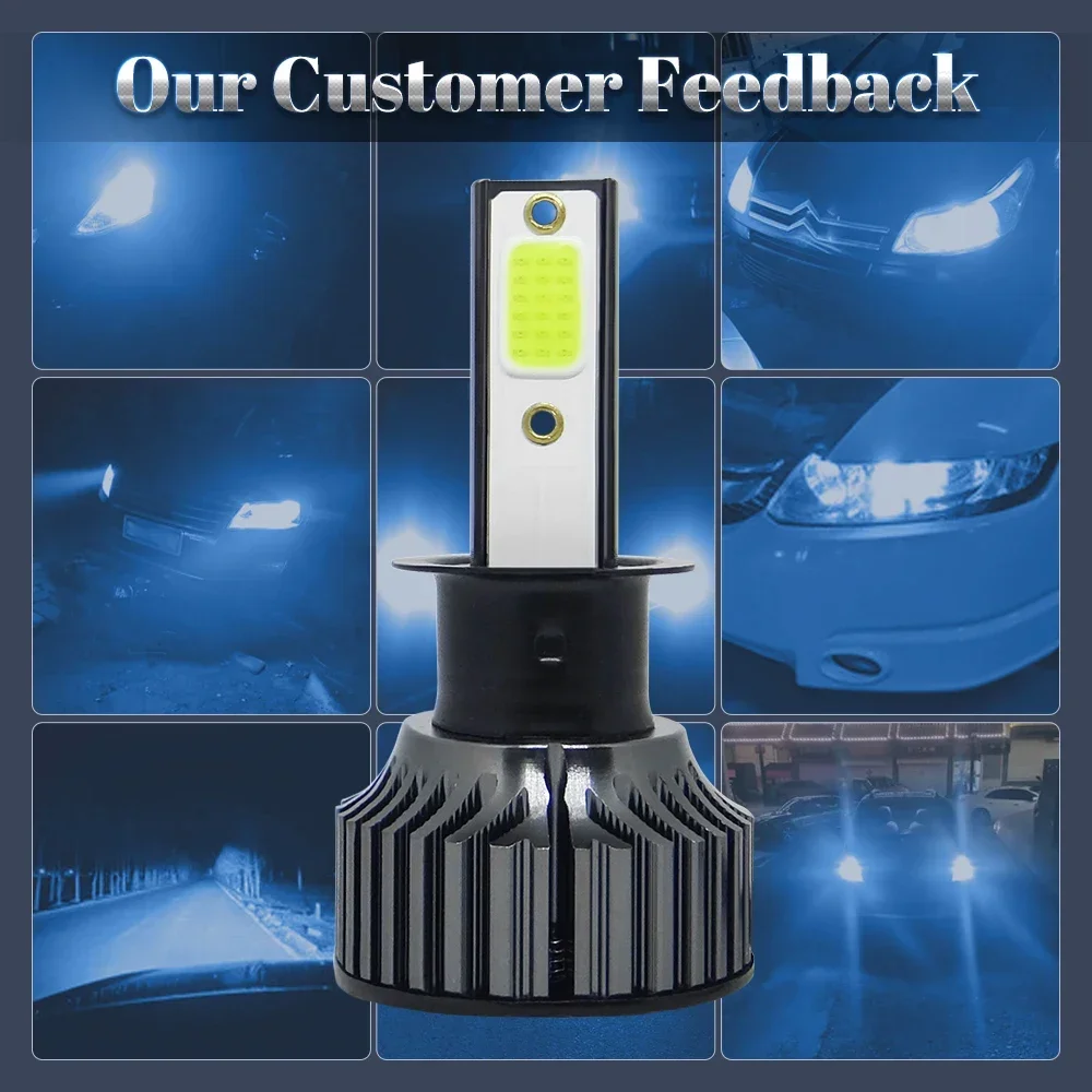 Ice Blue 8000K 3000K 6000K H7 светодиодный 12V H1 H3 H4 H11 880 881 H27 9006 лампы для фар автомобиля