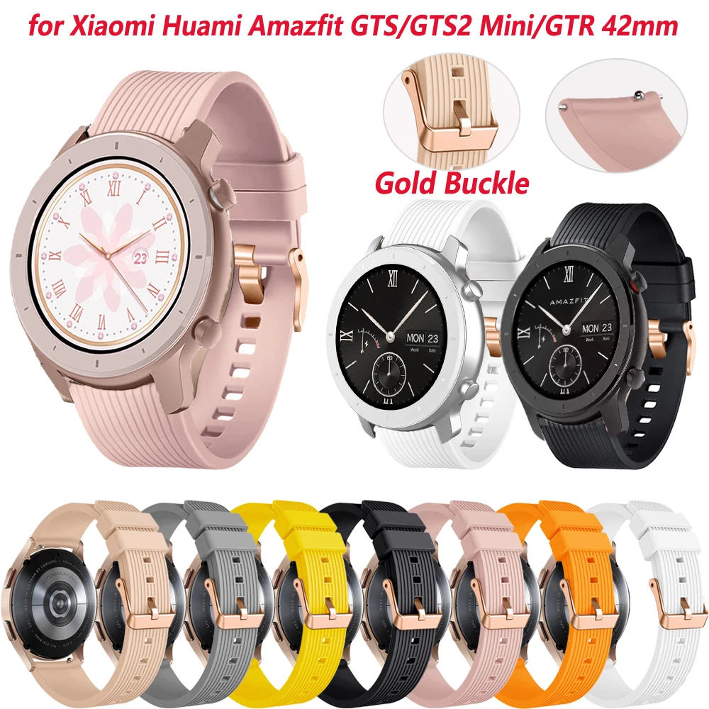 

Ремешок силиконовый для смарт-часов Amazfit GTS 3/Bip, браслет для Xiaomi Huami Amazfit GTS/GTS2 Mini/GTR 42 мм, аксессуары, 20 мм