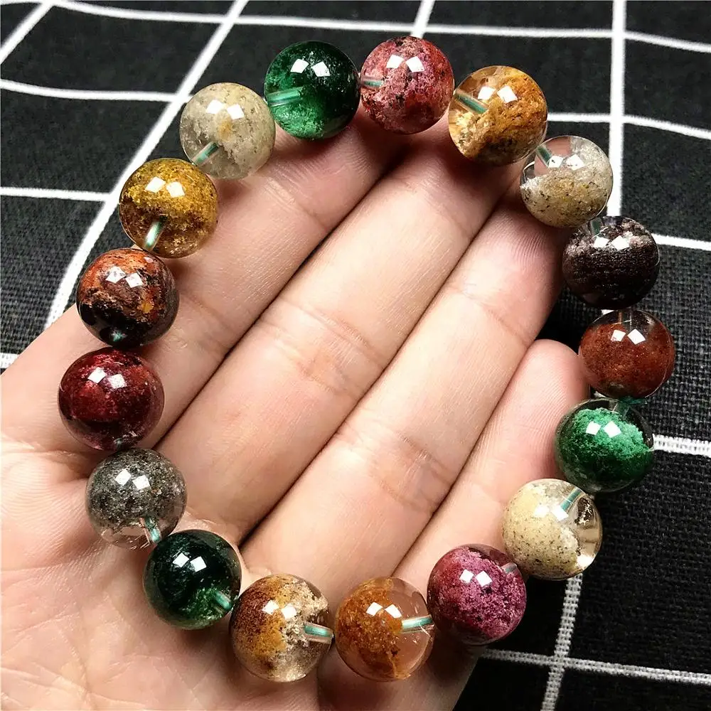 

Top Natural Ghost Phantom Quartz Bracelet For Women Men Stretch Crystal Round Beads Strands Jewelry AAAAA 7mm 8mm 9mm 10mm 11mm