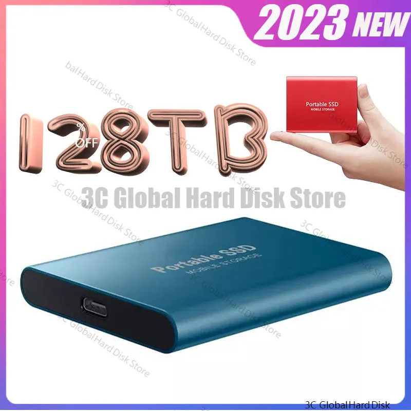 100% Original SSD Disco Duro External Type-C High Speed USB3.1 2TB 4TB 16TB 128TB SSD Storage Portable HD Hard Disk For Laptop