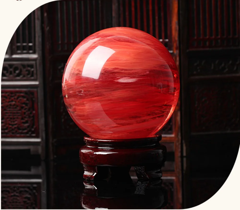 Красный плавленый камень кварцевый шар кристалл обработка рейки