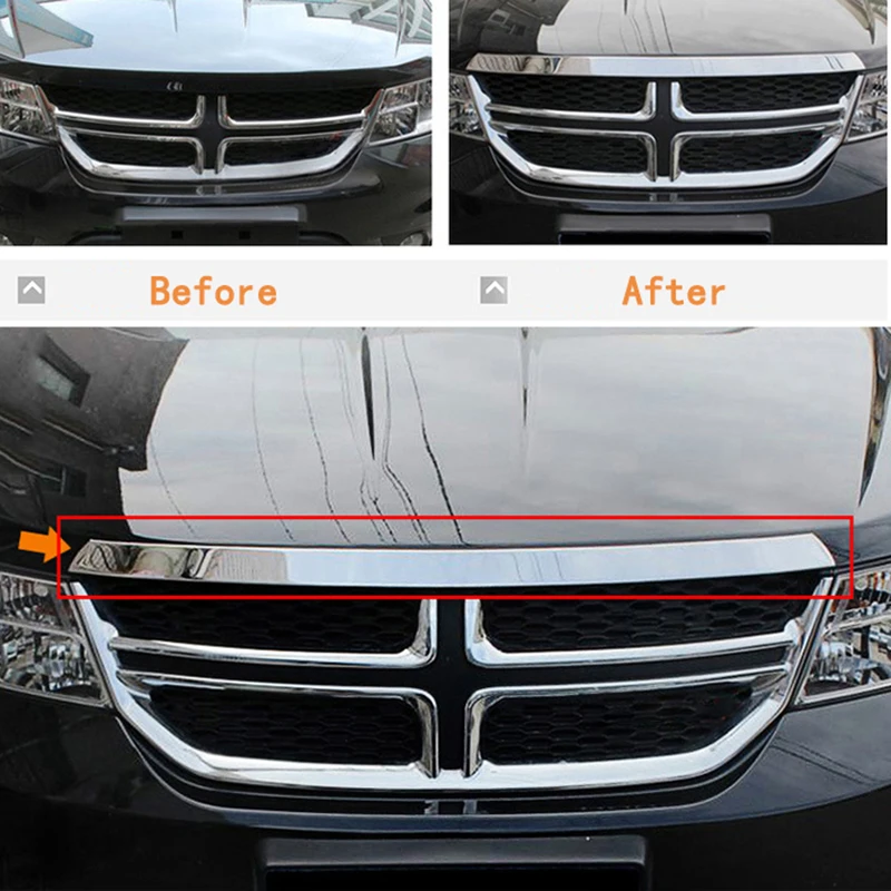 

Наружная Передняя капота из нержавеющей стали, декоративная полоса, крышка двигателя, отделка для Dodge Journey JUCV Fiat Freemont 2009 - 2018