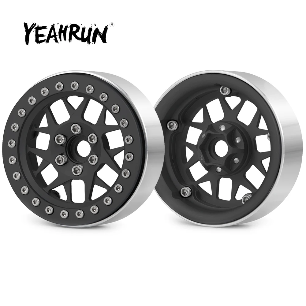 

YEAHRUN 1/2/4Pcs CNC Metal Alloy 2.2inch Beadlock Wheel Hubs Rims for Axial Wraith 90018 1/10 RC Crawler Model Car Parts
