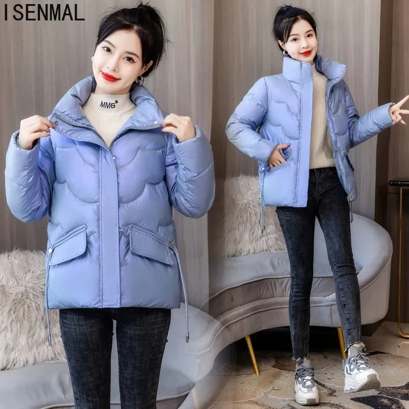 New Women Winter Jacket Parka Coat Long Sleeves Down Cotton Jacket Overcoat Warm Thick Cotton Padded Parka Loose Outerwear