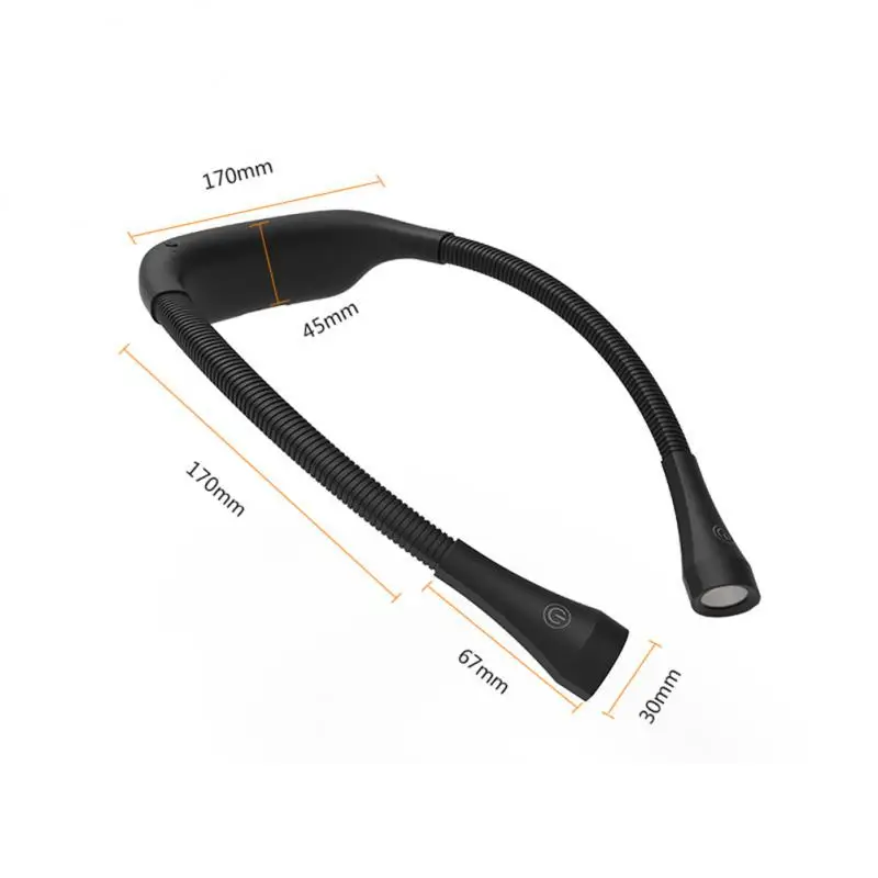 

Neck Reading Light Novelty Flexible Neck Lights Handsfree Book Light Hanling Read Lamp Portable USB Rechargeable Book
