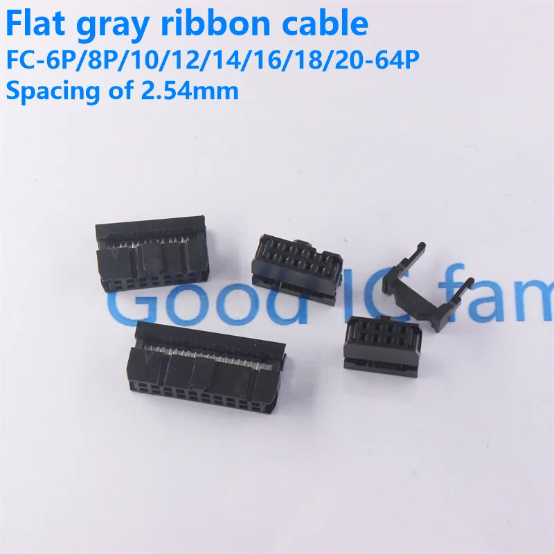 

комплект FC-6P FC-8P FC-10P FC-14P FC-16P к FC-40P разъему IDC 2x5-контактный двухрядный разъем IDC с шагом 2,54 мм 10-контактный кабельный разъем