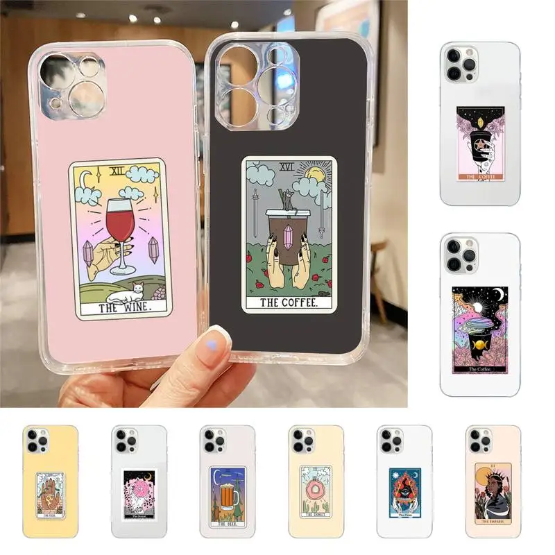 

Pizza Coffe Tarot Mystery Totem Phone Case For Iphone 7 8 Plus X Xr Xs 11 12 13 Se2020 Mini Mobile Iphones 14 Pro Max Case