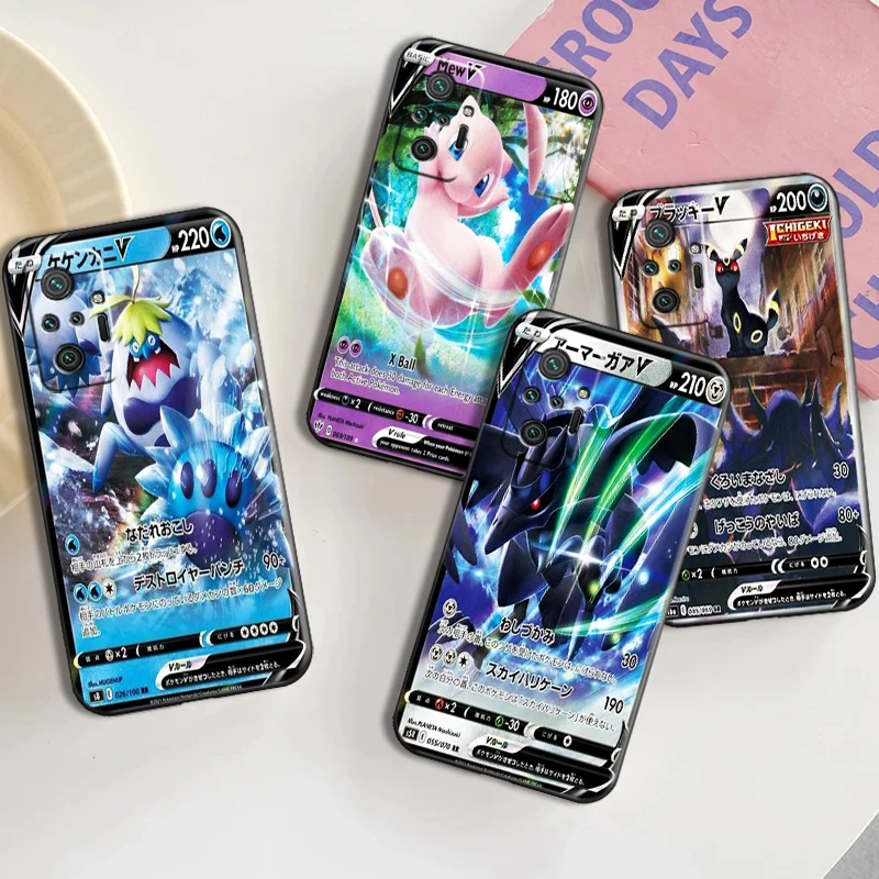 

Pokémon Anime Elf Card Phone Case For Xiaomi Redmi Note 9 7 7A 9T 9A 9C 9S 9 8 Pro 8T 8 2021 5G Back Coque Silicone Cover Black