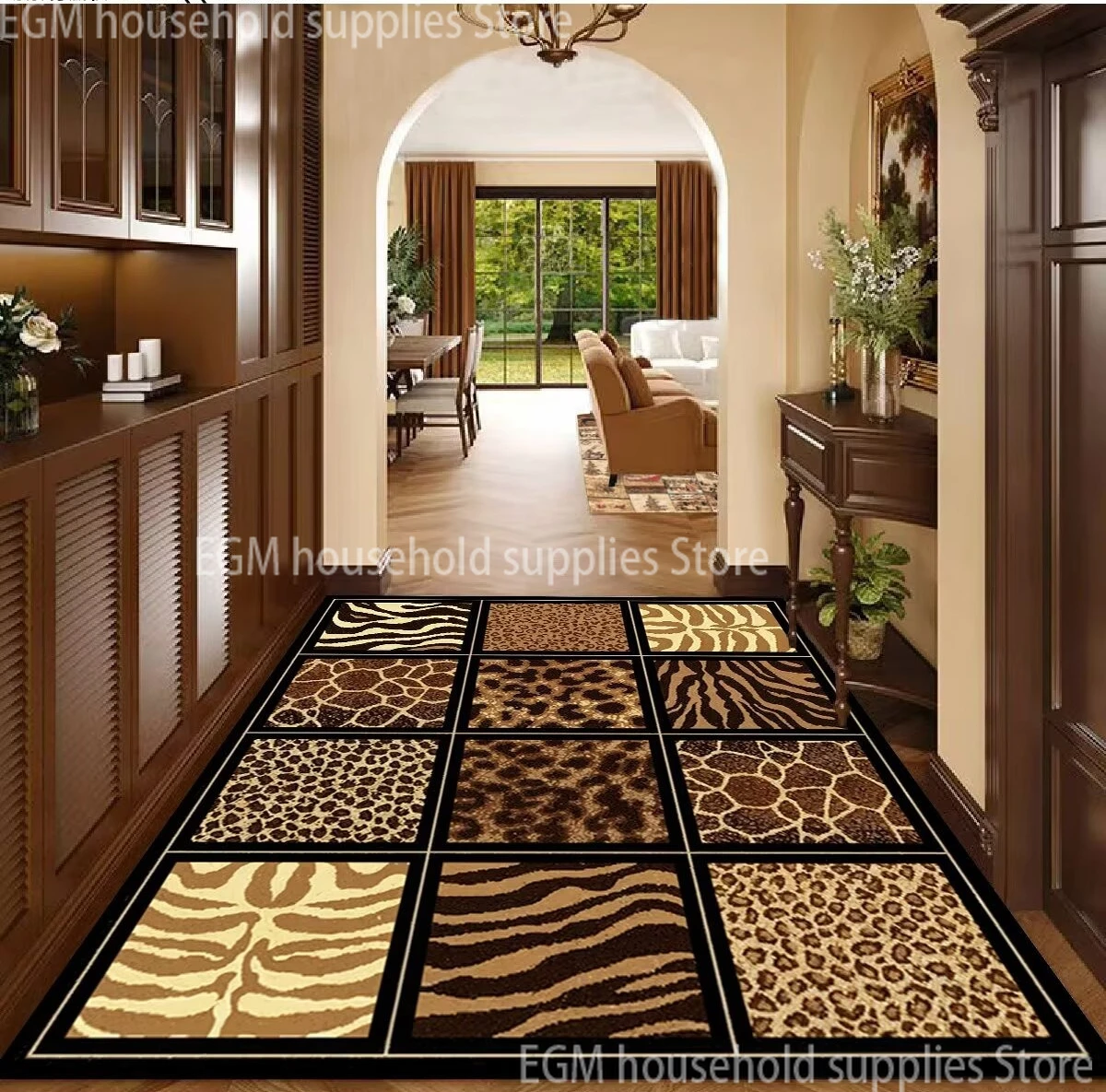 

Винтажный ковёр с леопардовым принтом 100% полиэстер