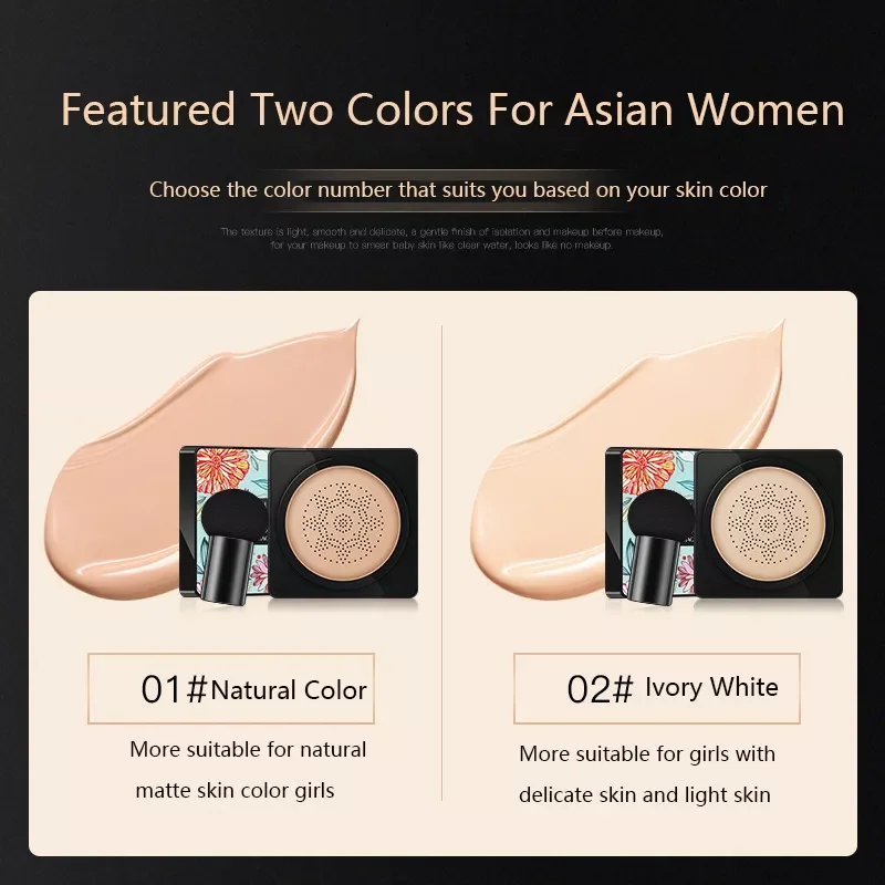 

NEW Air Cushion Foundation Mushroom Head CC Cream Concealer Whitening Makeup Cosmetic Waterproof Brighten Face Base Tone