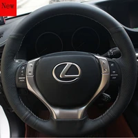 hand stitched leather car steering wheel cover for lexus es350 ct200h rx is ux nx ls car accessories