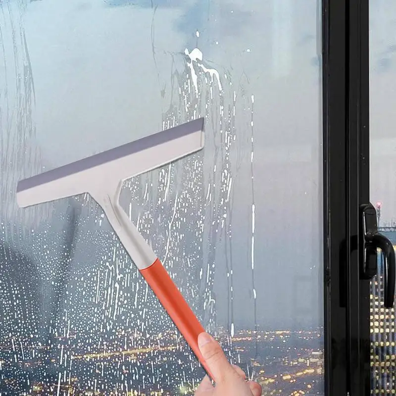 

Shower Squeegee Soft Silicone Glass Scraper Wiper Car Mirror Cleaner Glass Clean Scraper Washing Wiper Hanger Window Cleaner