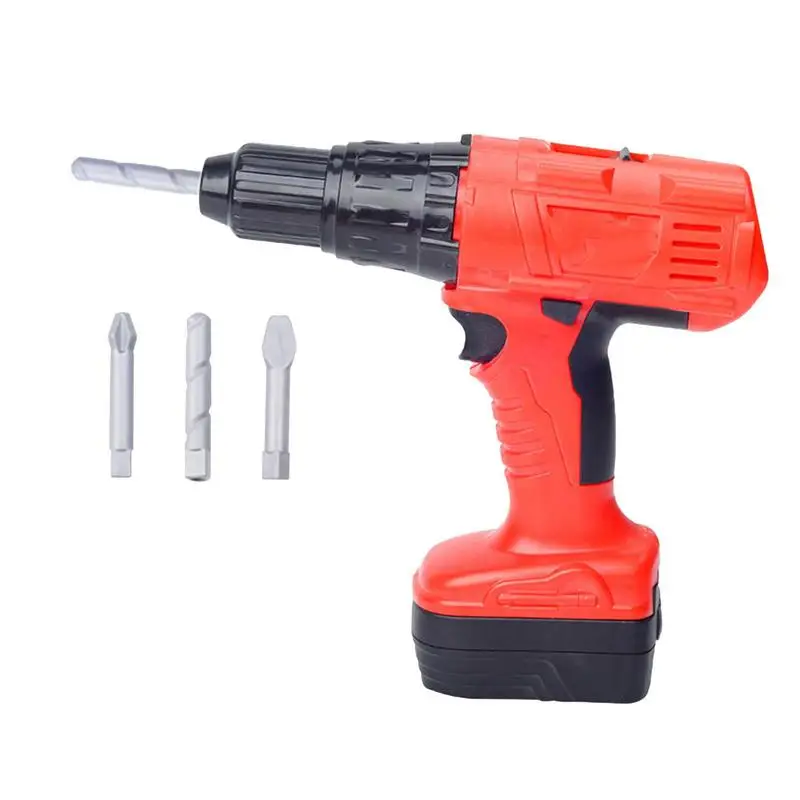 

Kids Electric Drill Toy Mini Toy Drill With 3 Interchangeable Drill Bits Construction Play Tool Electric Drill For Boy Girl