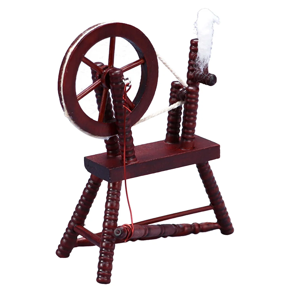 

Wooden Furniture Hand Reeling Machine 1: 12 Scale Accessories Wooden Wheel Miniatures Furniture Home Decor
