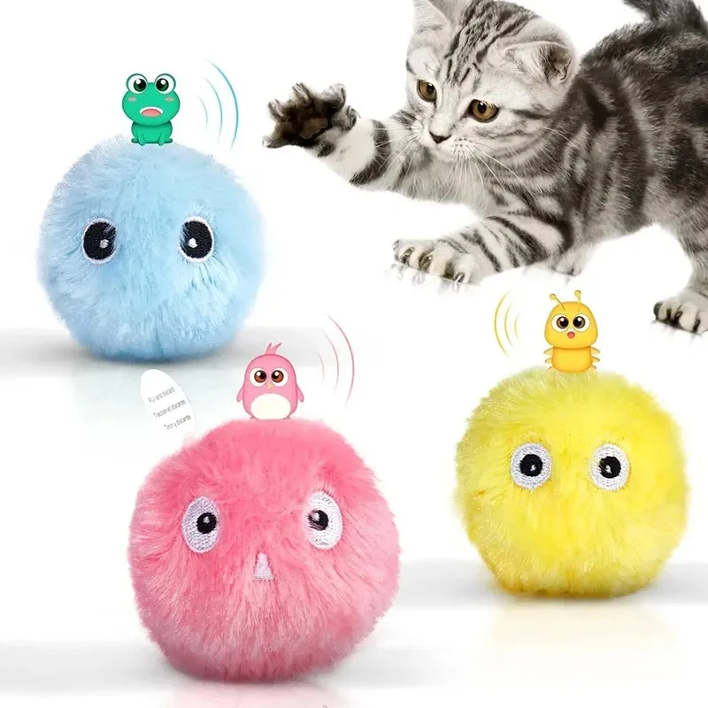 

Плюшевая игрушка для кошек, умная веселая имитация птиц, лягушка, звук, пушистый мяч для домашних животных, Интерактивная игрушка С Кошачьей Мятой, гравитационная плюшевая игрушка для кошек