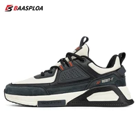 baasploa 2021 new arrival men casual waterproof running shoes fashion leather skateboard shoes wear resistant male sport shoes