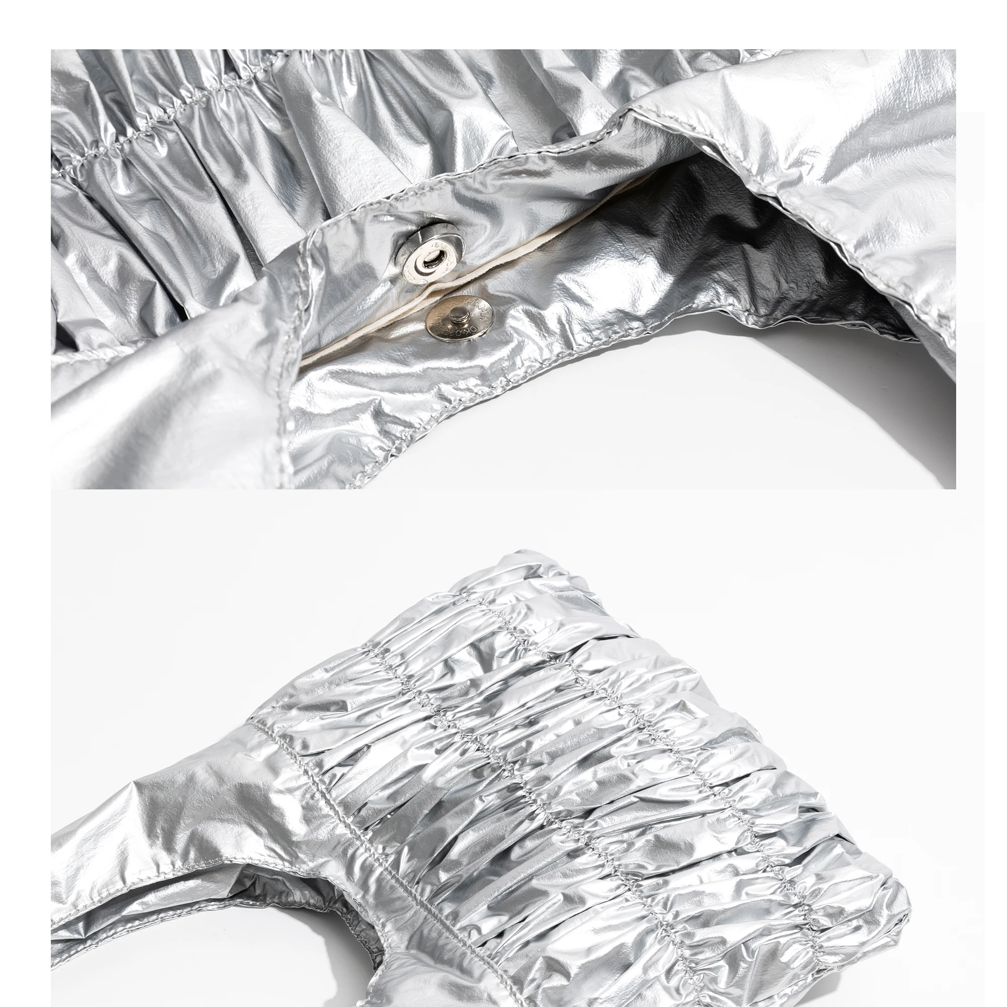 MABULA Роскошный дизайн со рюшами женская сумка через плечо глянцевая большая