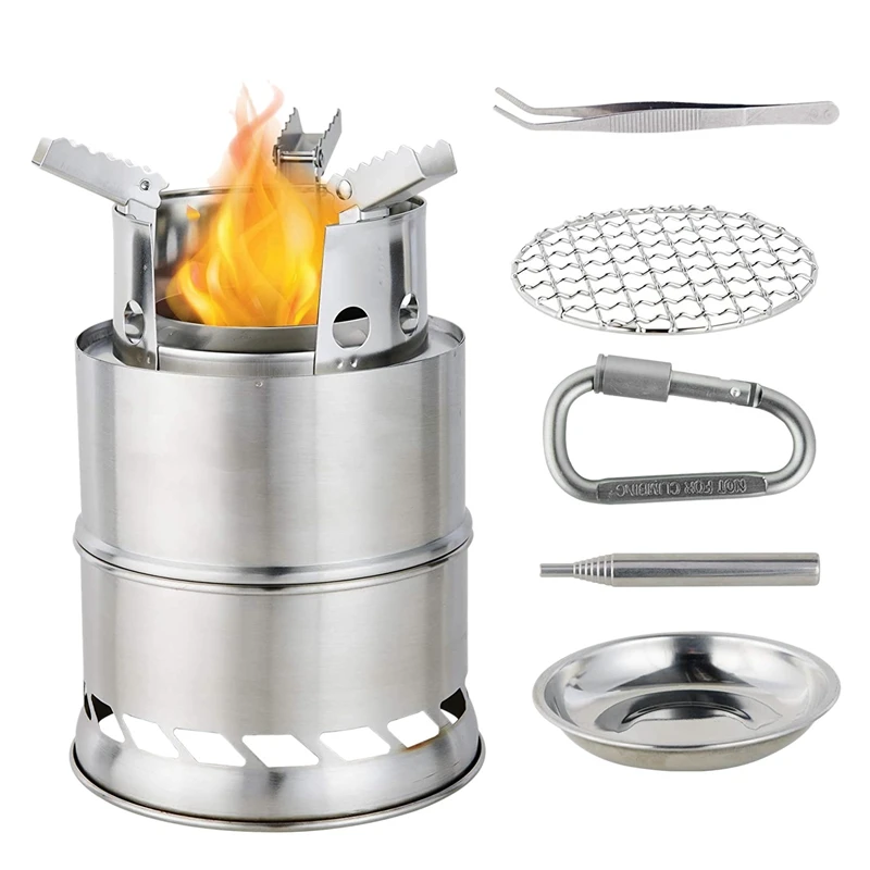 

Camping Stove Mini Portable Wood Burning Stove Foldable Camping Stove For Outdoor Camping Hiking Picnic BBQ