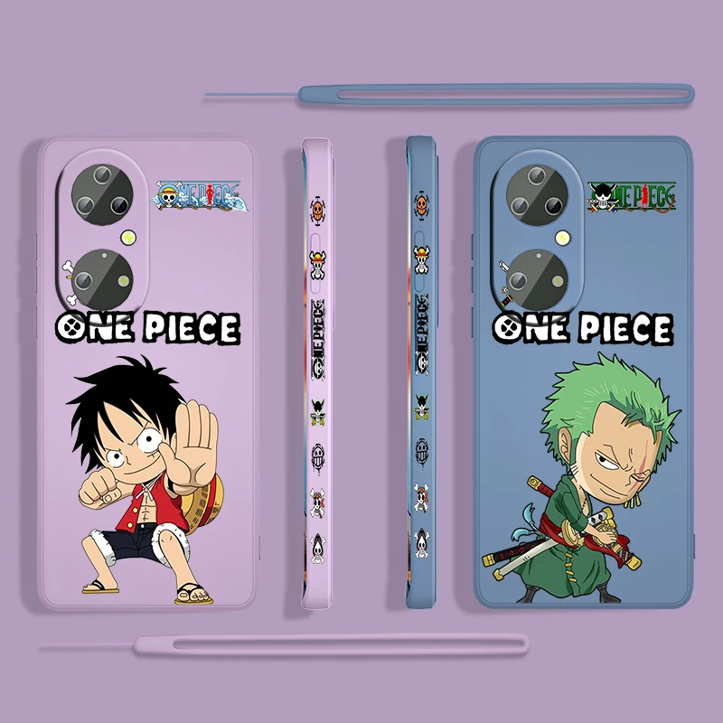

Anime Luffy ONEPIECE For Huawei P50 P40 P30 P20 P Smart Z Pro Plus 2019 2021 Liquid Left Rope Phone Case Coque Capa Cover Fundas