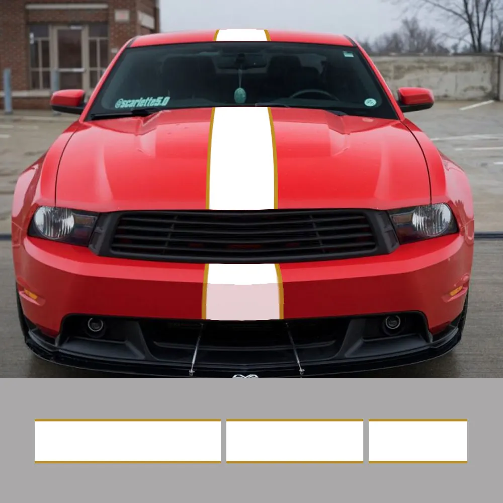 3 Упаковки Виниловых Наклеек На Крышу Автомобиля Для Ford Mustang GT500 GT350 GT Матовая