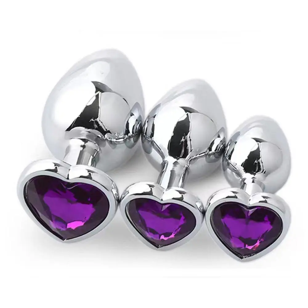 heart butt plug woman buttock ah plug big stainless-steel men's plug sex cosplay women vibrator chest relieve 3cm