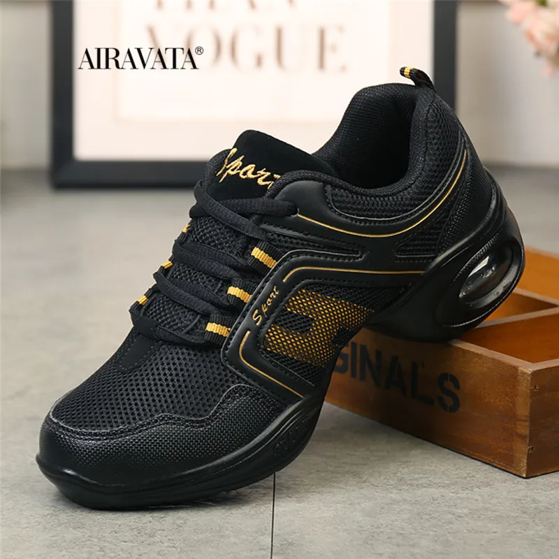 Women Dancing Shoes Air Cushion Lightweight Fitness Sports Shoes Comfortable Breathable Increasing Height Walking Trainers