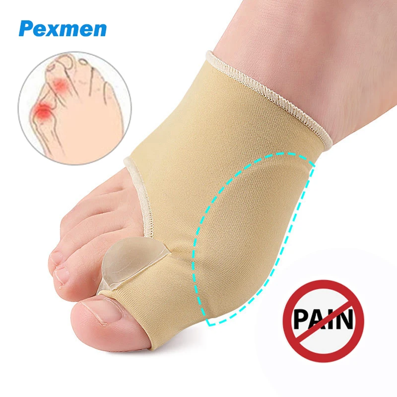 

Pexmen 2Pcs Bunion Corrector Pain Relief Sleeves Bunion Pads Cushions Toe Separator Spacer for Hallux Valgus for Men and Women