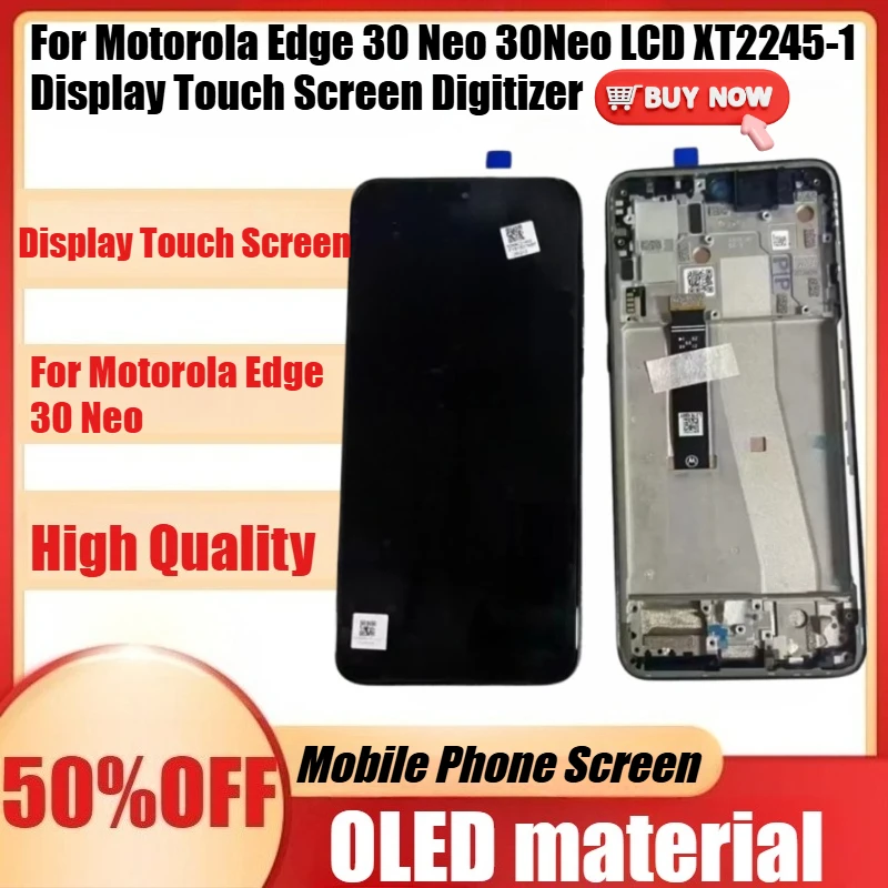 Фото Новый OLED-дисплей для Motorola Edge 30 Neo 30Neo LCD XT2245-1, сенсорный экран, дигитайзер для Moto Edge30 Neo №1
