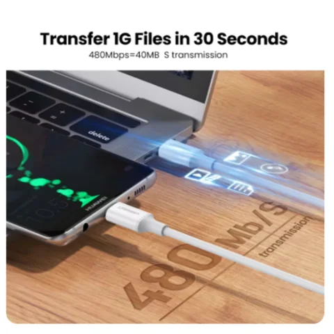 Ugreen PD 60 Вт USB C — USB Type-C Кабель QC4.0 3.0 Кабель для быстрой зарядки данных для Macbook Samsung S20 S9 Кабель USB C для iPhone 15