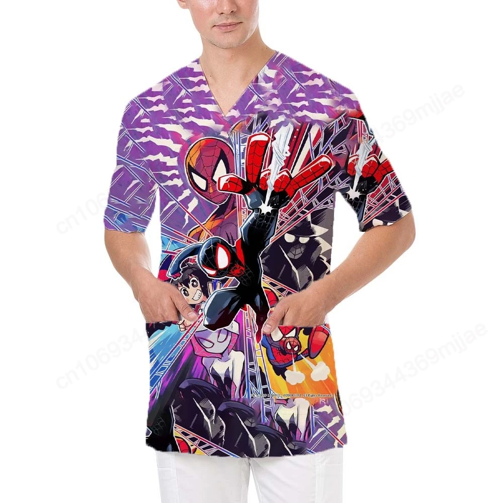 Лето 2024 мужская футболка модный дизайн с v-образным вырезом двойной карман