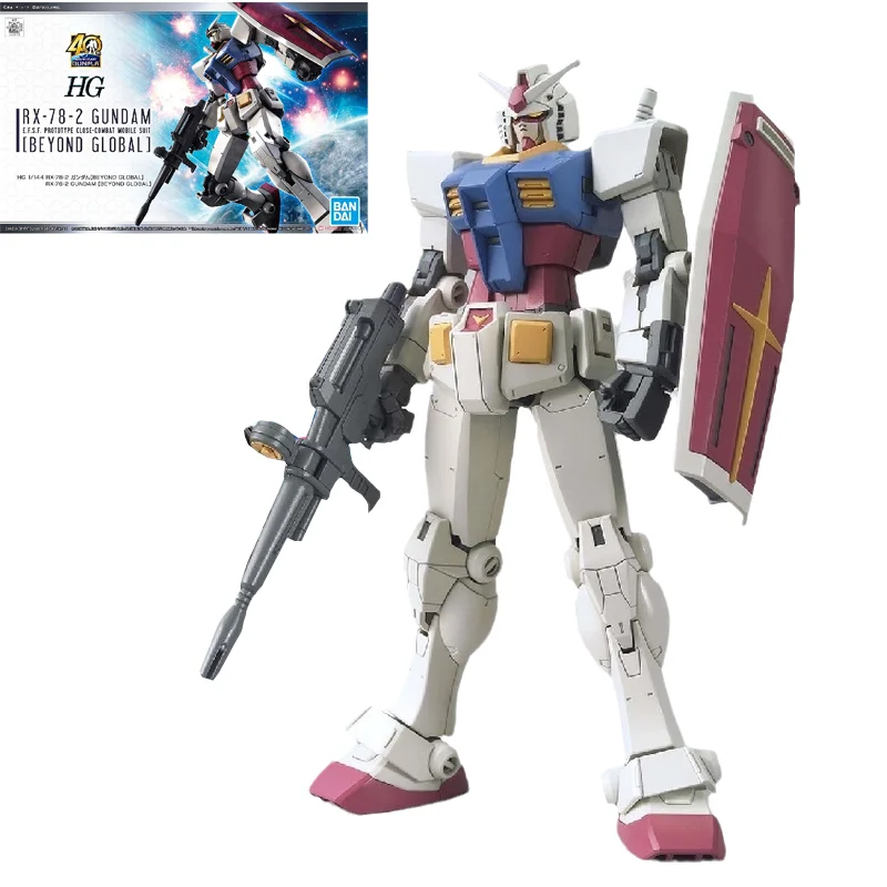 

Bandai Genuine Gundam Model Kit HG 1/144 RX-78-2 Beyond Global Gunpla Model Anime Action Figure Toys Gift NEW For Children