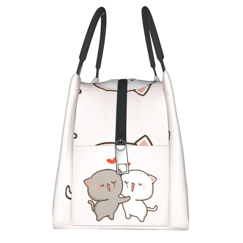 Kawaii Mochi Cat Peach и Goma Hug изолированная сумка для обеда кемпинга путешествий