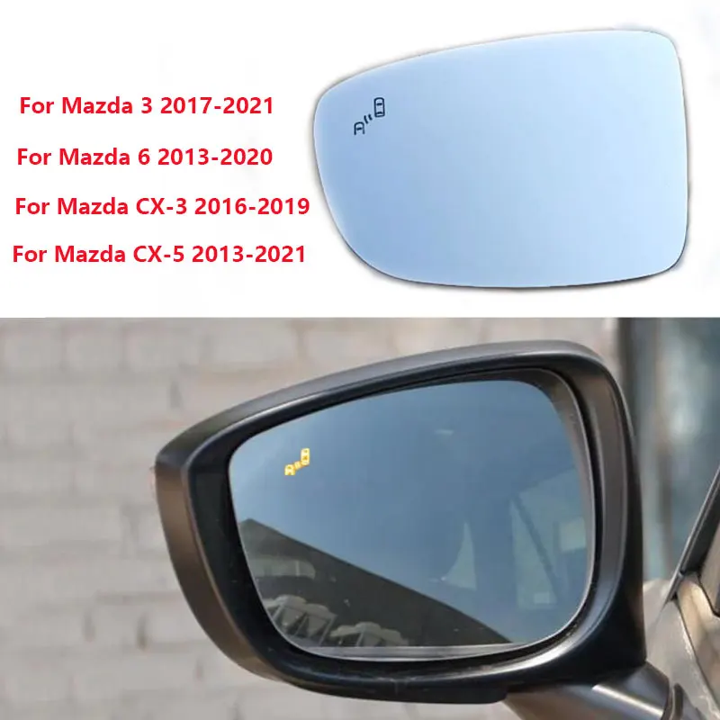 

Car Blind Spot Warning Heating Rearview Wing Door Side Mirror Glass Lens For Mazda 3 Axela 6 Atenza CX-3 CX-5 2013-2021