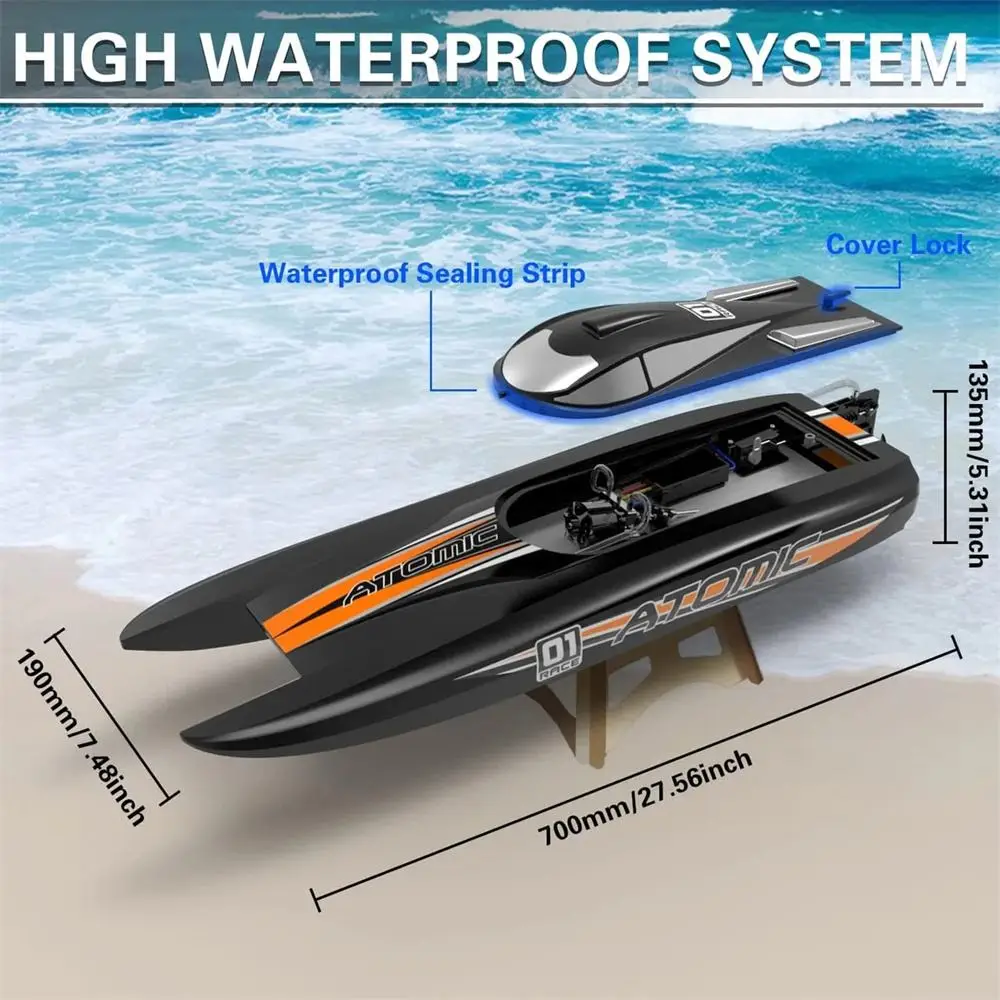 Volantexrc Brushless Atomic RTR 2.4G 792-6 RC Boat 60km/h Waterproof Reverse Water-Cooled ABS Unibody Hull Vehicles Models Toys