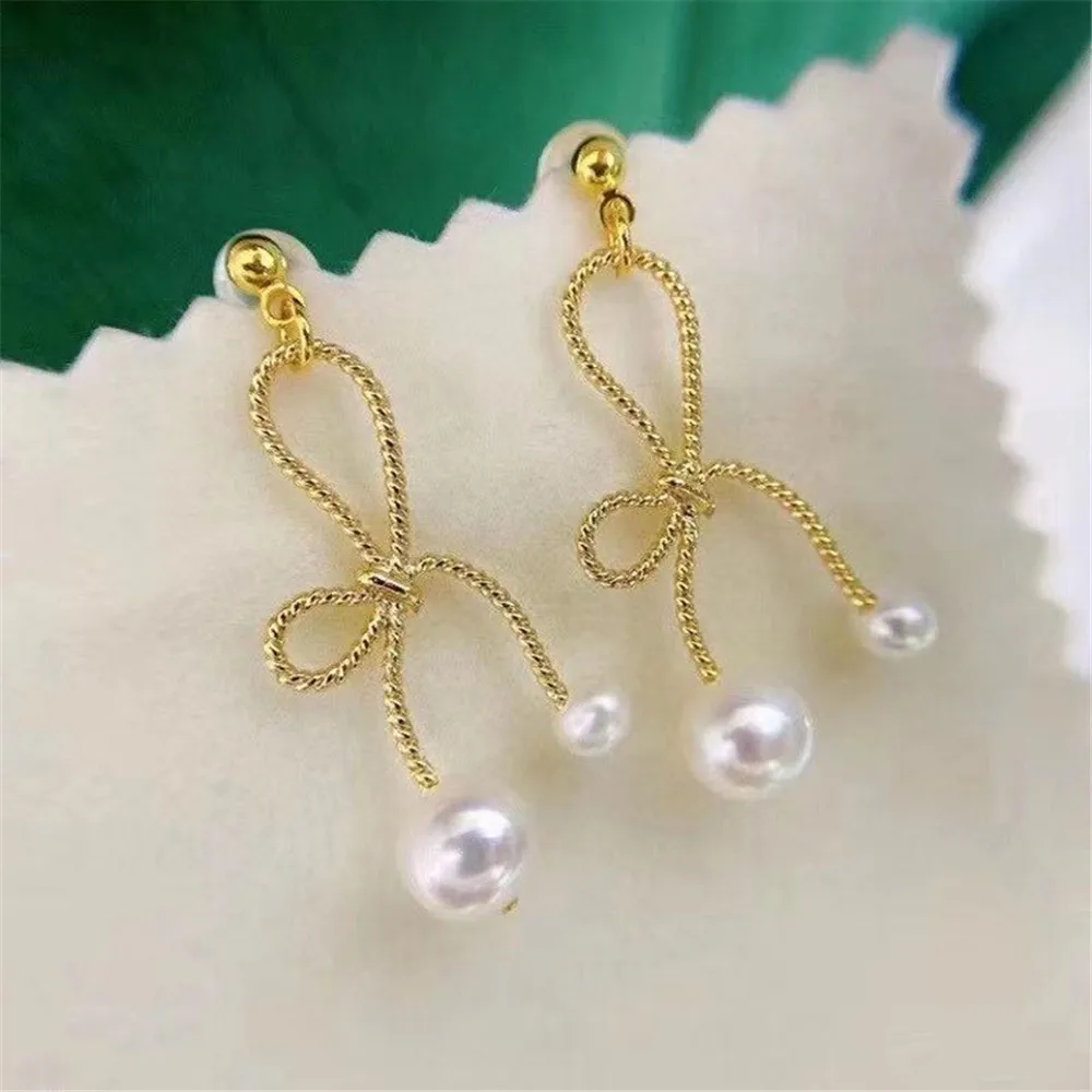 S925 Sterling Silver Pearl Beads Stud Earrings Setting Base Diy Jewelry Making Findings&Components
