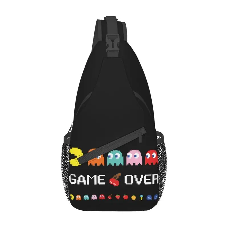

Vintage Arcade Game Over Crossbody Sling Backpack Men Custom Shoulder Chest Bag for Traveling Daypack
