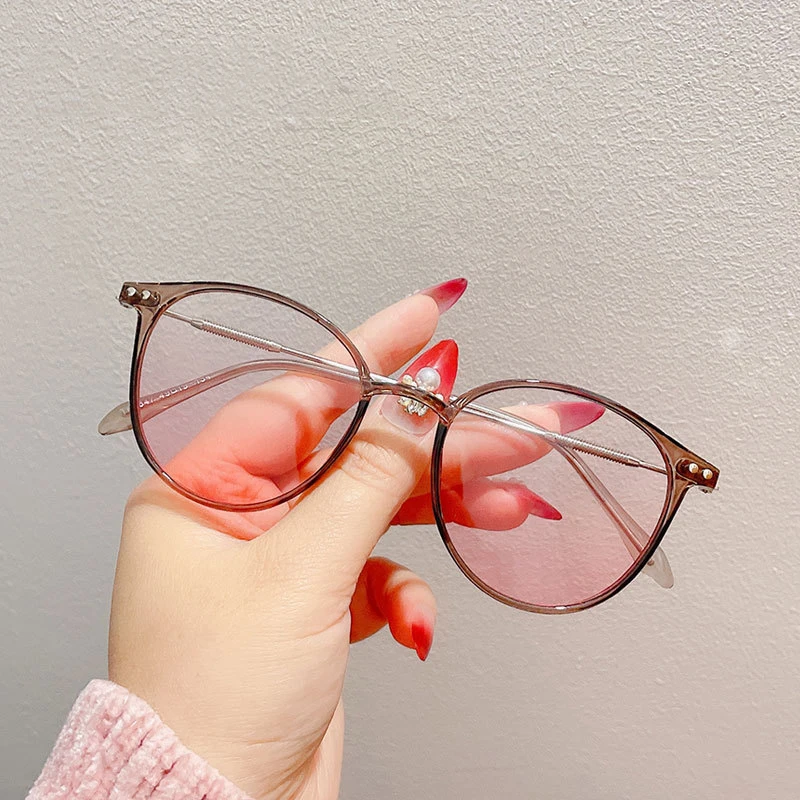 Круглая маленькая оправа с защитой от синего света очки для близорукости