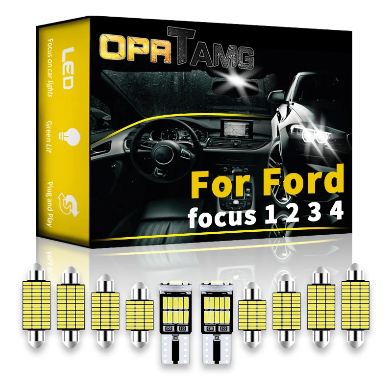 

OPRTAMG Canbus For Ford focus 1 2 3 4 1994-2022 Vehicle LED Interior Dome Map Trunk Light Upgrade Kit Car Lighting Accessories