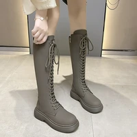 womens boots high top 2022 chunky platform pu over the knee high boots women retro punk increasing long shoes woman shoes