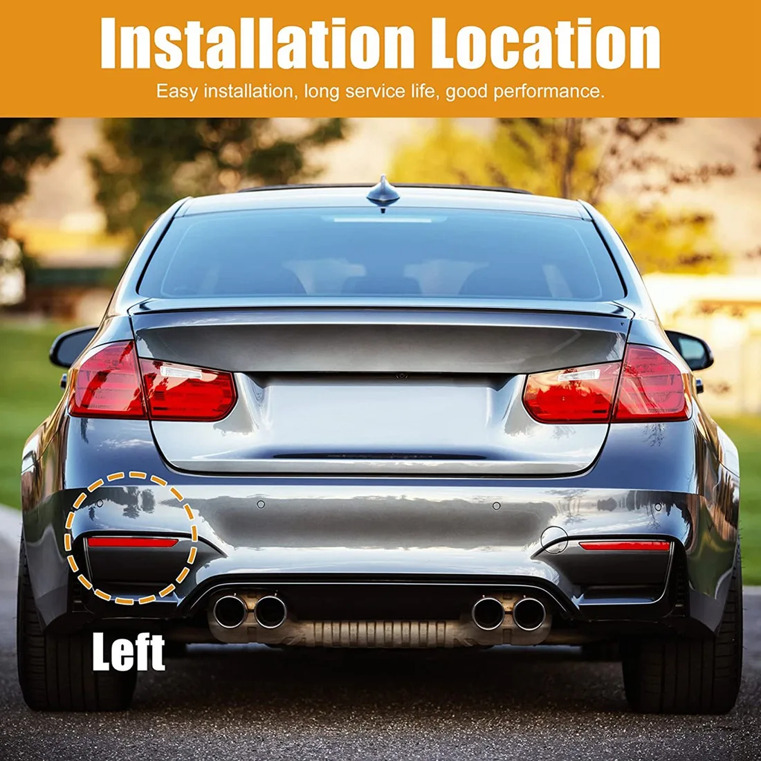

Rear Bumper Reflector Light Trim Warning Lamp for BMW- 550I 535I 528I F10 2010-2013 F18 2014-2016 ,63147318555 Left
