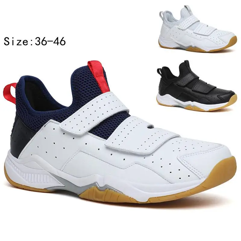 

New Badminton Shoes Men Big Size 46 Badminton Sneakers Anti Slip Tennis Volleyball Shoes Women Breathable Sporty Trainers